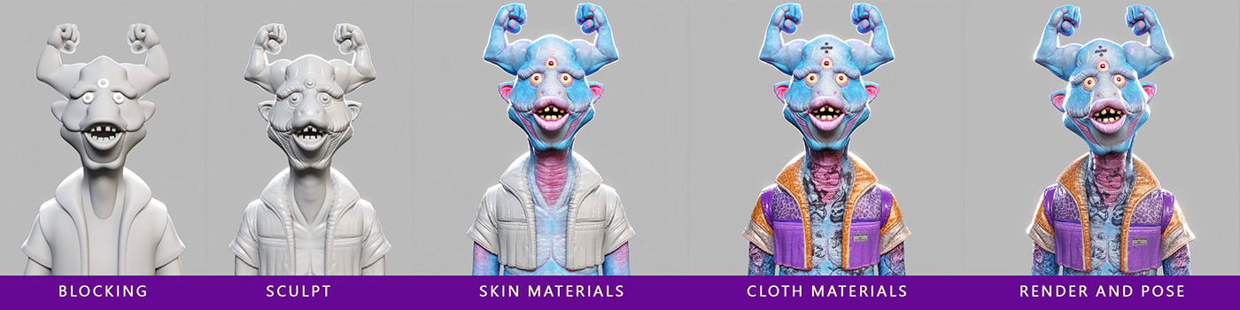 3D 3dart concept art design Music Festival modeling render3D characters monsters creature