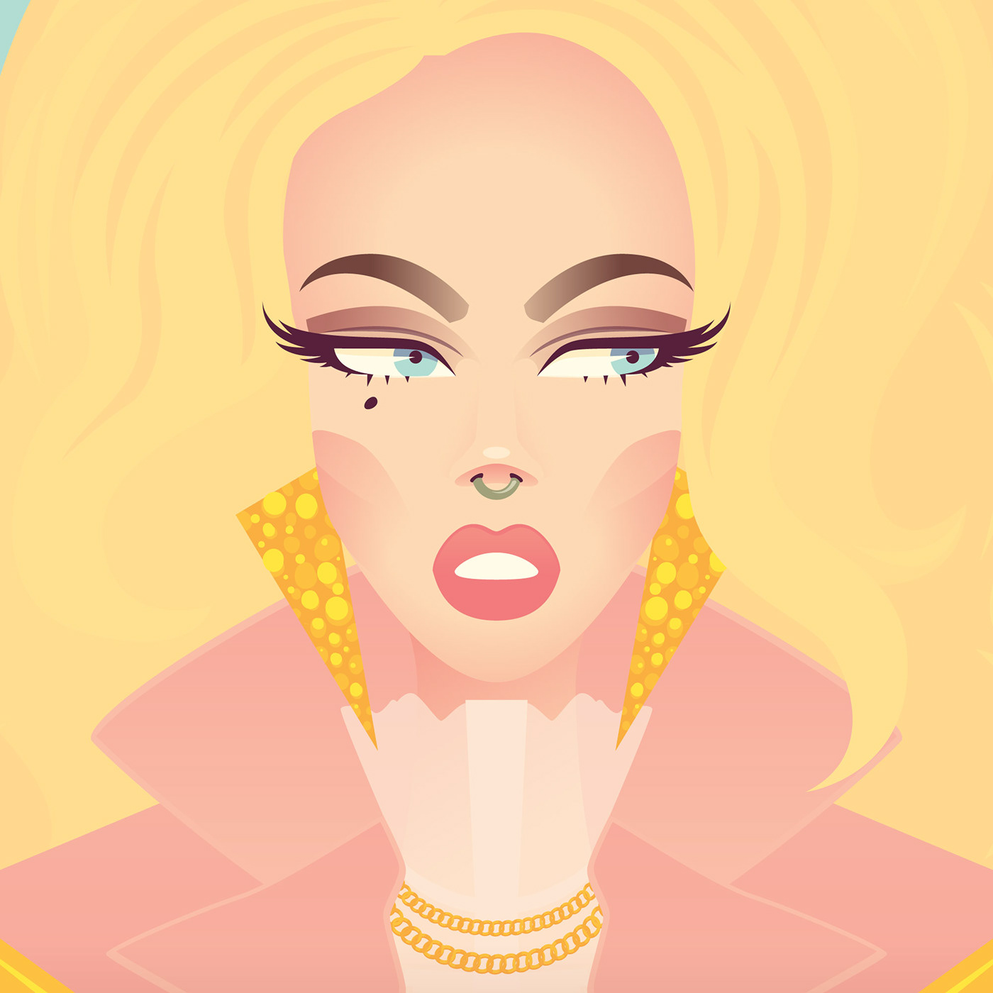 drag queen portrait vector art Rupaul fanart Fashion 