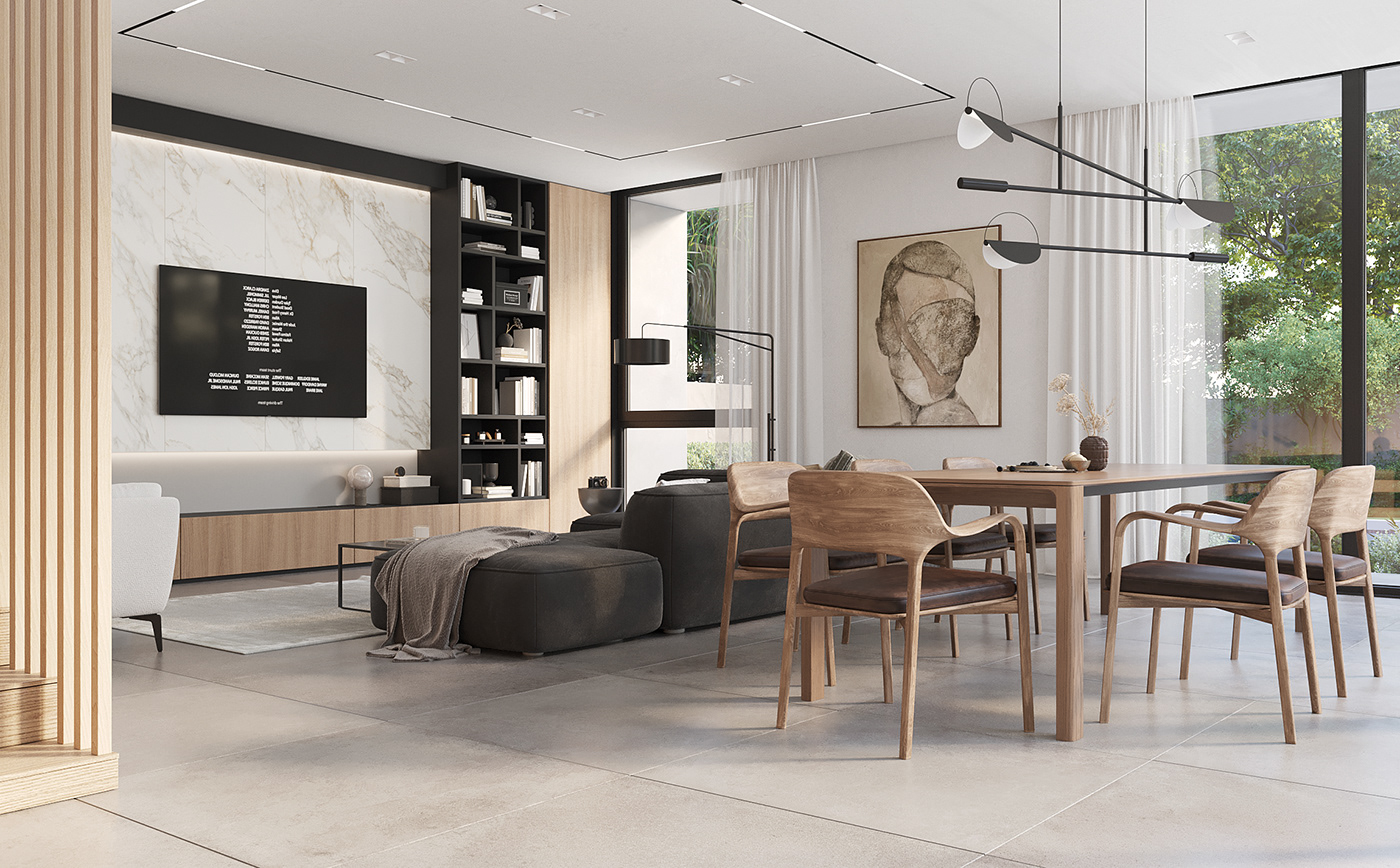 architecture home house Interior interior design  living room modern Render Residence visualization