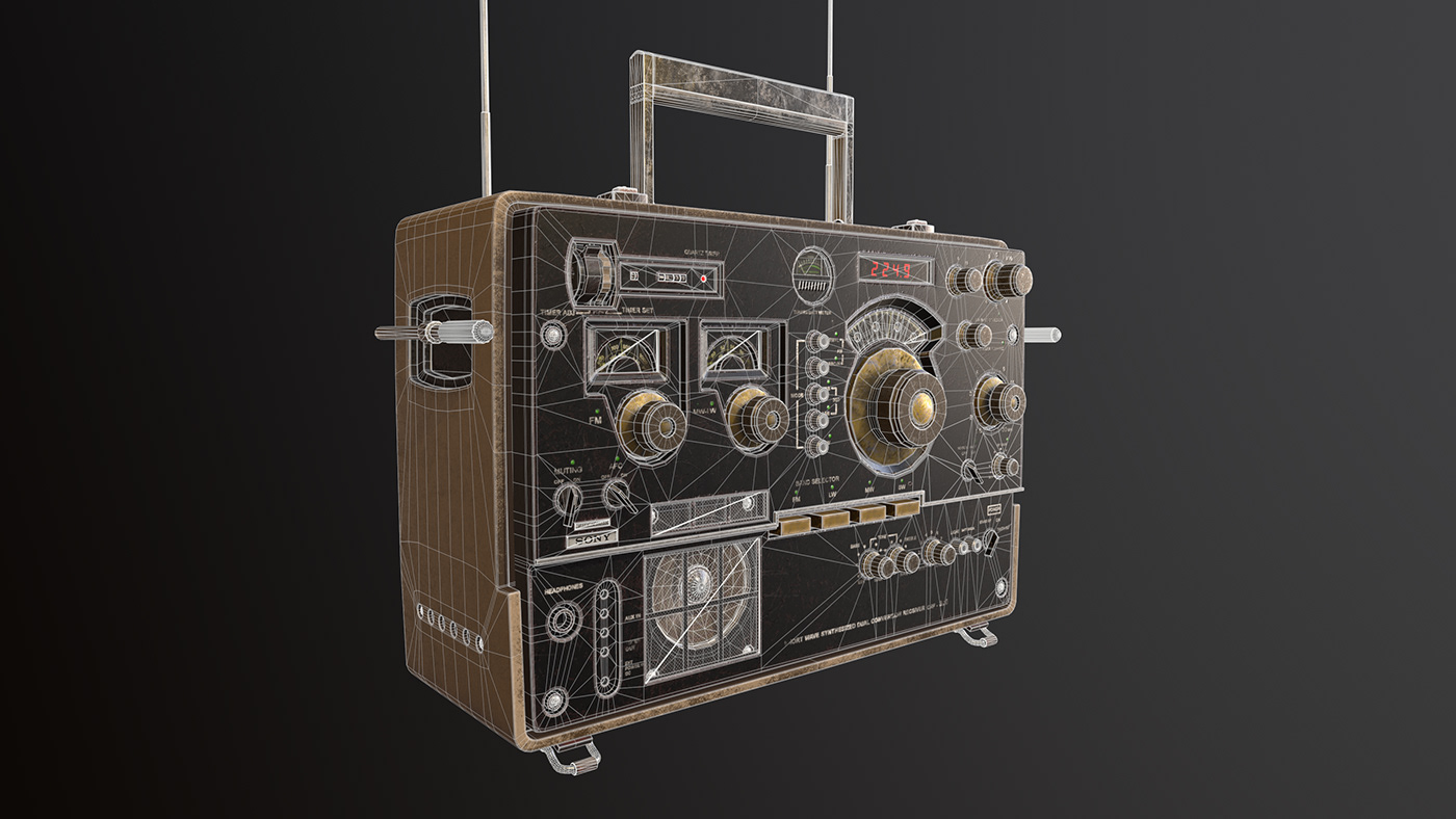 Radio 3ds max Marmoset Substance Painter modeling Render 3D texture Sony CRF-320