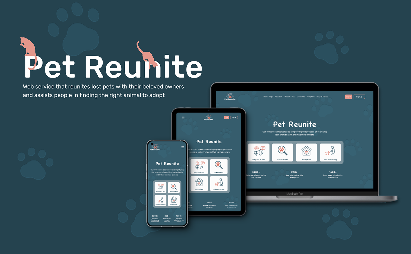 ux/ui user interface user experience Pet Adoption volunteer animals Lost and Found Website UI/UX ux