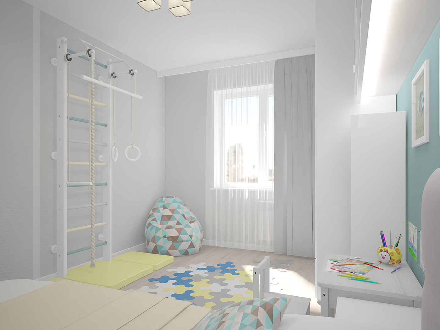 children's room light Interior interior design  design детская светлая детская дизайн интерьер