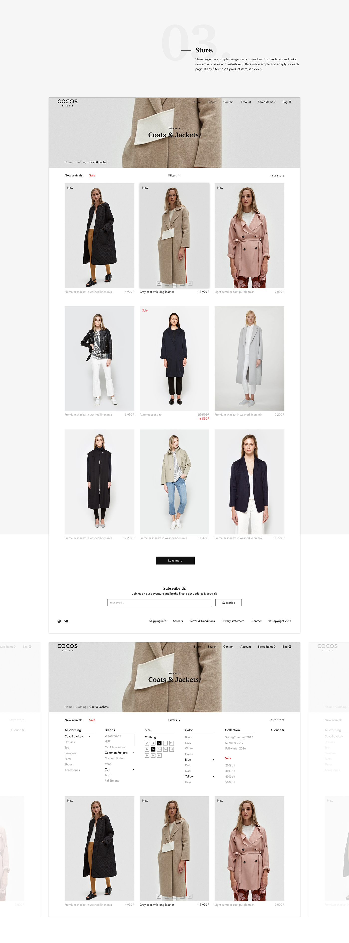 ux Web Design  UX design modern E COMMERCE minimal women Clothing store