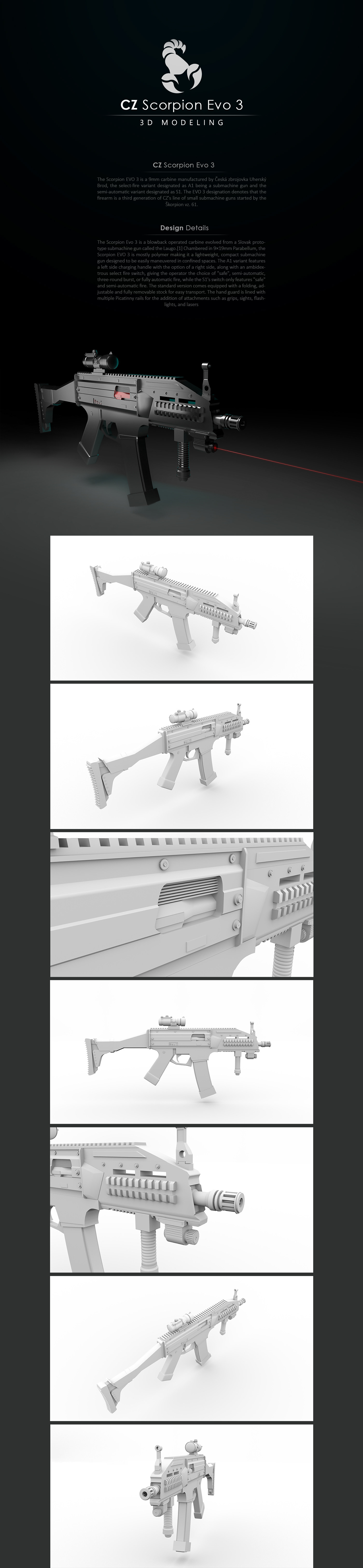 3D Maya modeling Gun Gun Modeling 3D WORK photoshop 4d new creative