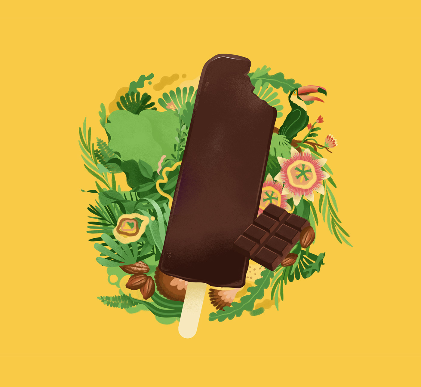 ILLUSTRATION  animation  jungle ice-cream loops gif branding  Tropical Fruit