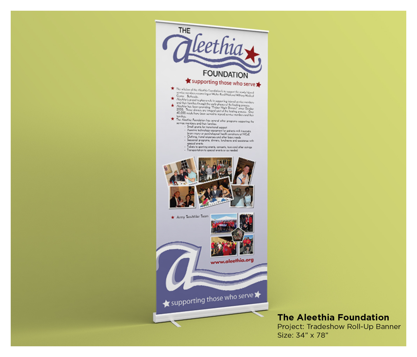 roll-up banner banner Aleethia Foundation graphics design InDesign