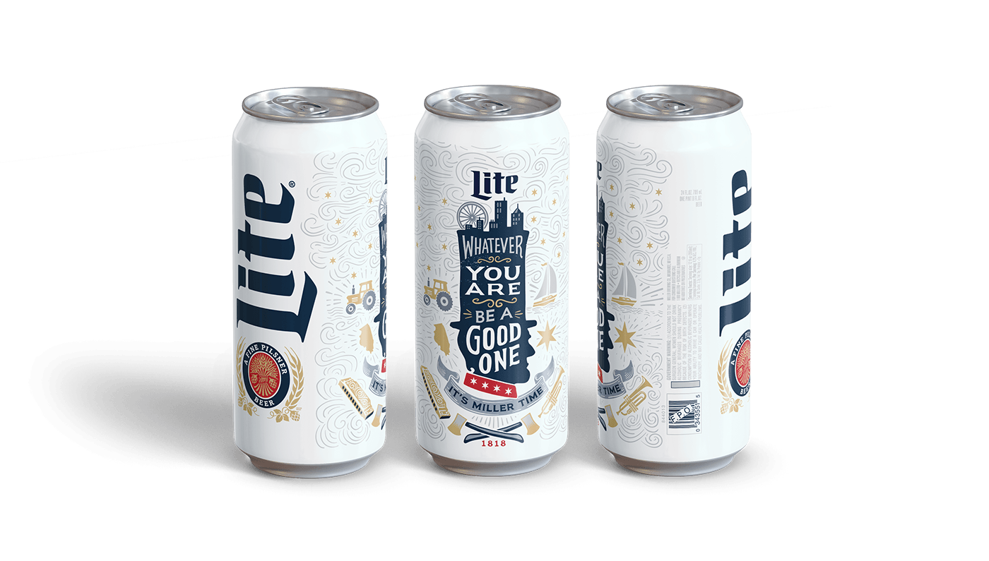 miller lite beer design Graphic Designer Label Packaging product design  brand identity adobe illustrator designer