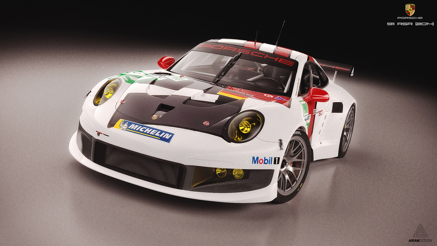 Ariandesign car automotive   Racing Porsche Porsche 911 RSR keyshot rendering CGI