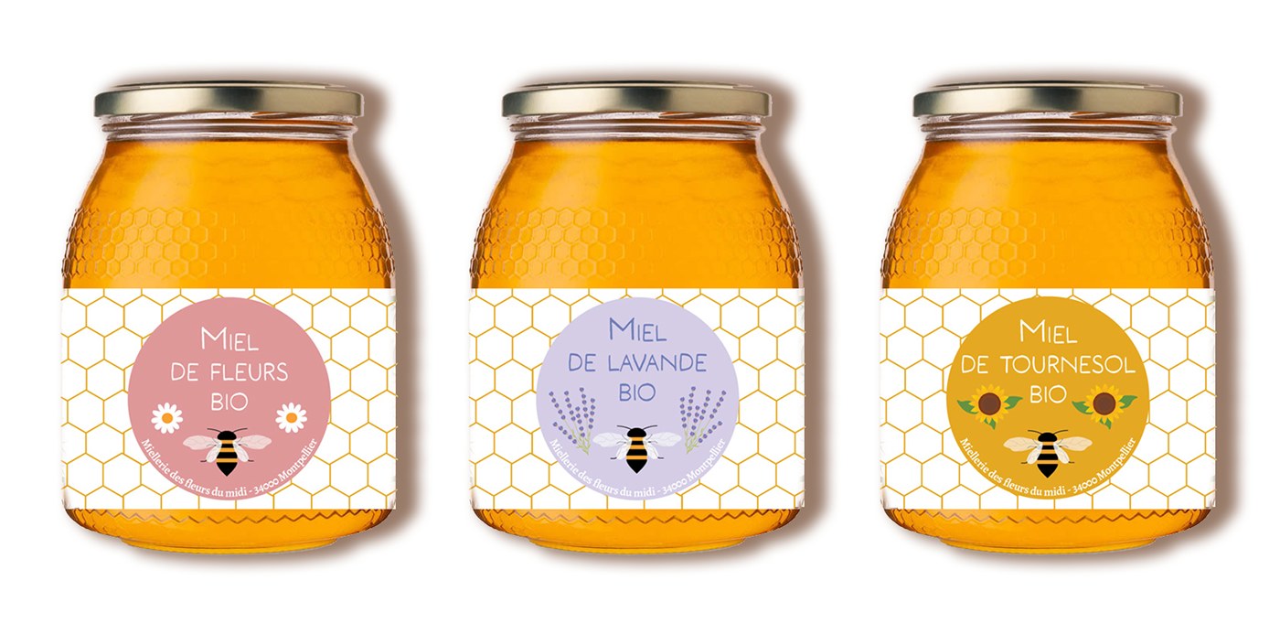 packaging design étiquettes fromage miel design Graphic Designer adobe illustrator visual identity marketing   Brand Design