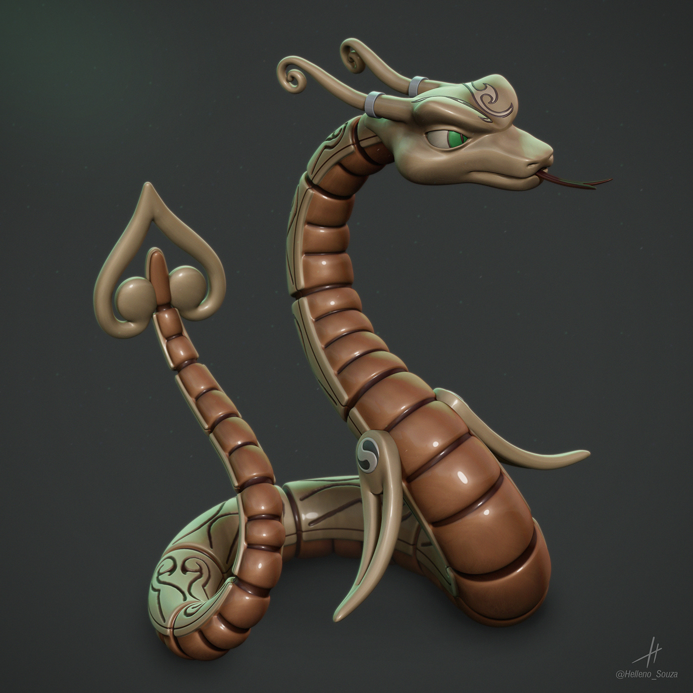 3d printing 3d sculpt adder ailsa collectible creature digital sculpt fantasy shoebox zoo snake
