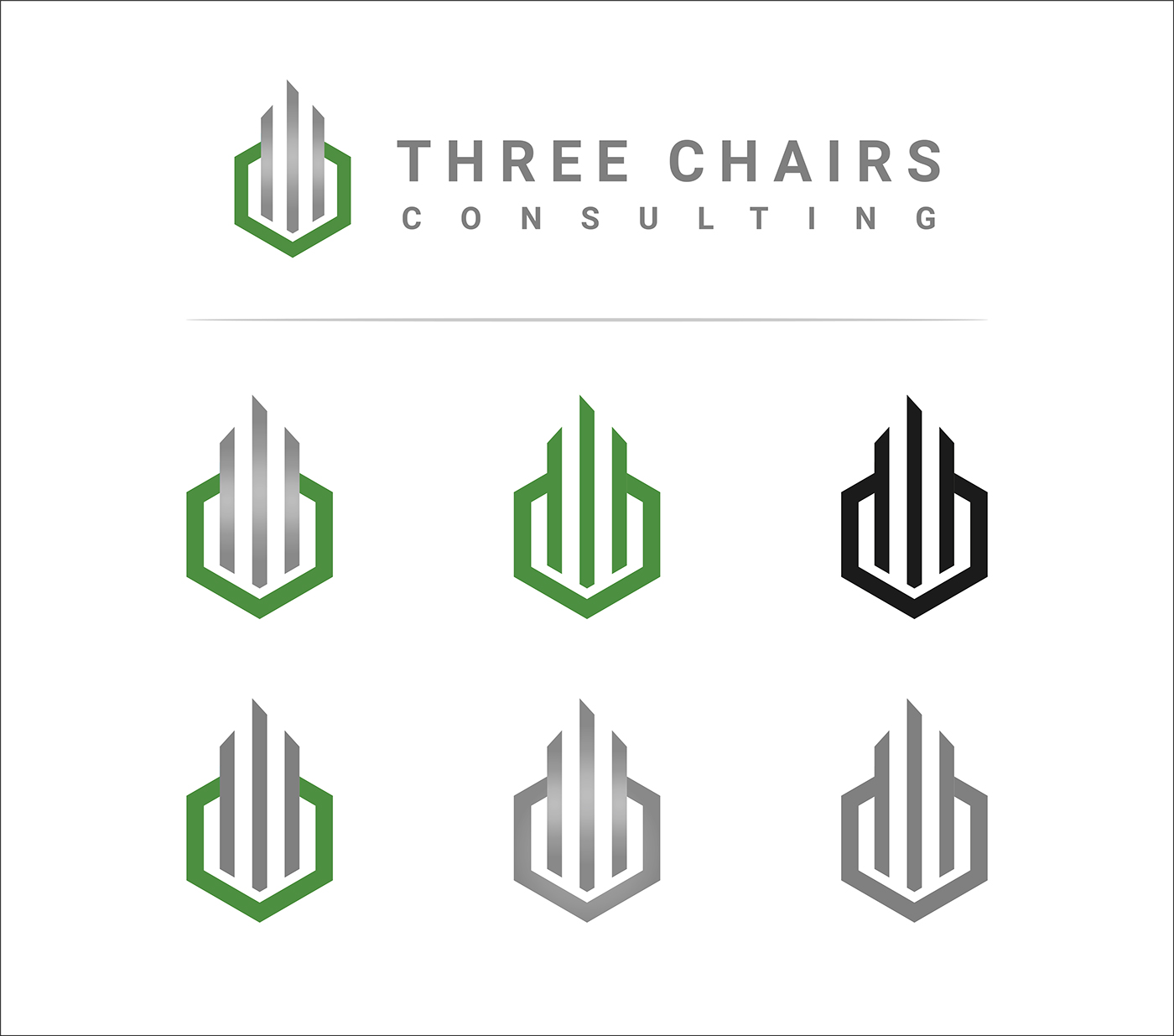 logo Logo Design three chair consultings management business brand Idenitity three chairs consulting