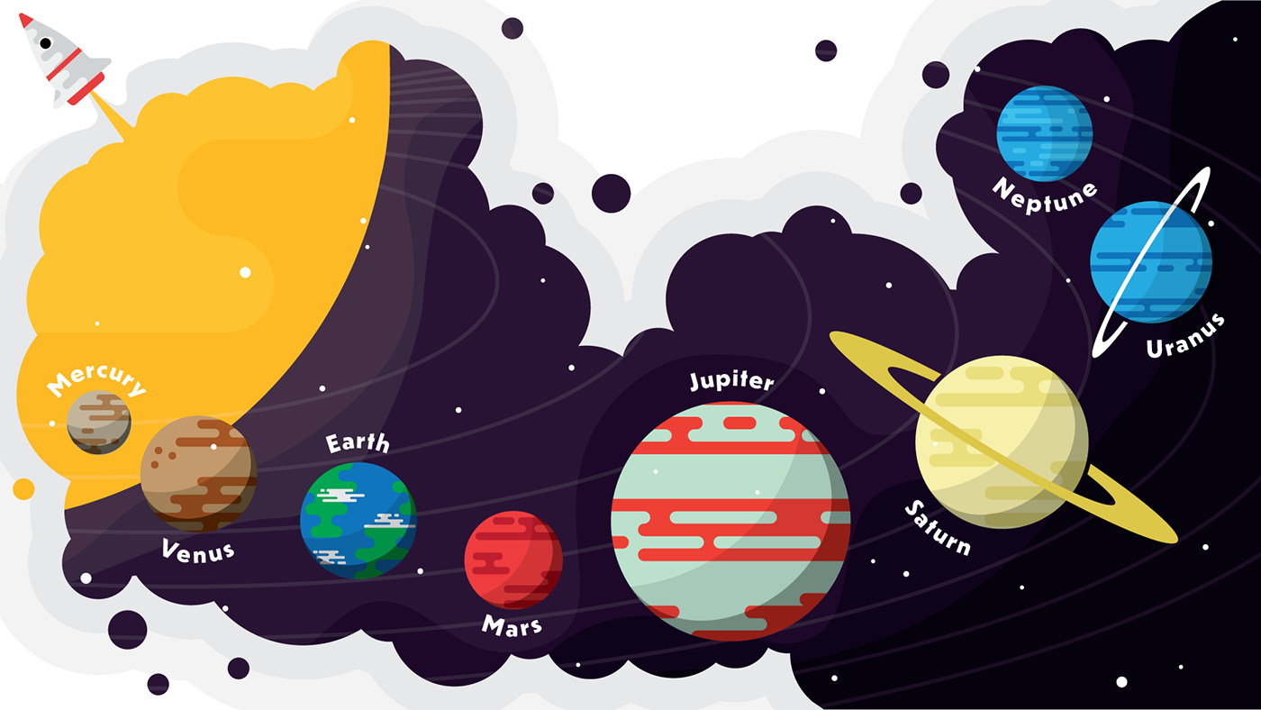 ai daily challenge aidailychallenge design graphic ILLUSTRATION  Illustrator outer space Planets solar system Space 
