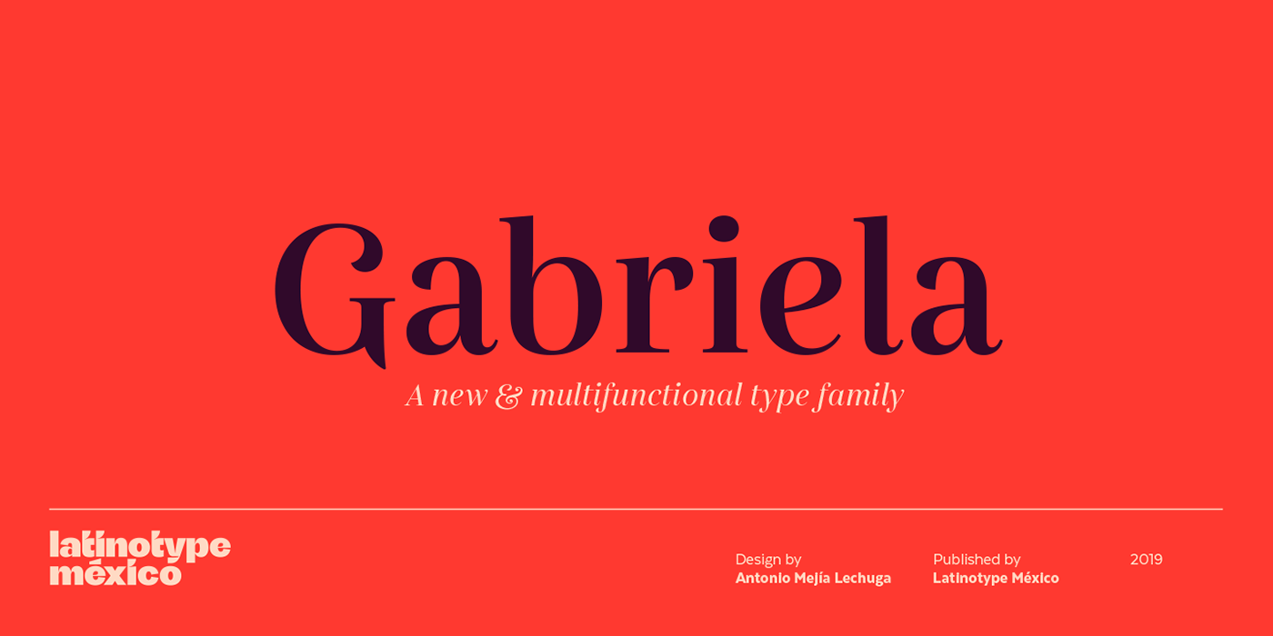 gabriela headlines Didone editorial design  corporate elegant Swashes Ligatures logotypes true italics