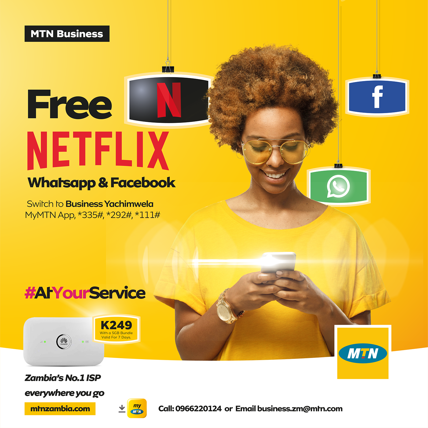 Netflix Free Netflix social media creative poster Zambia MTN business mtn