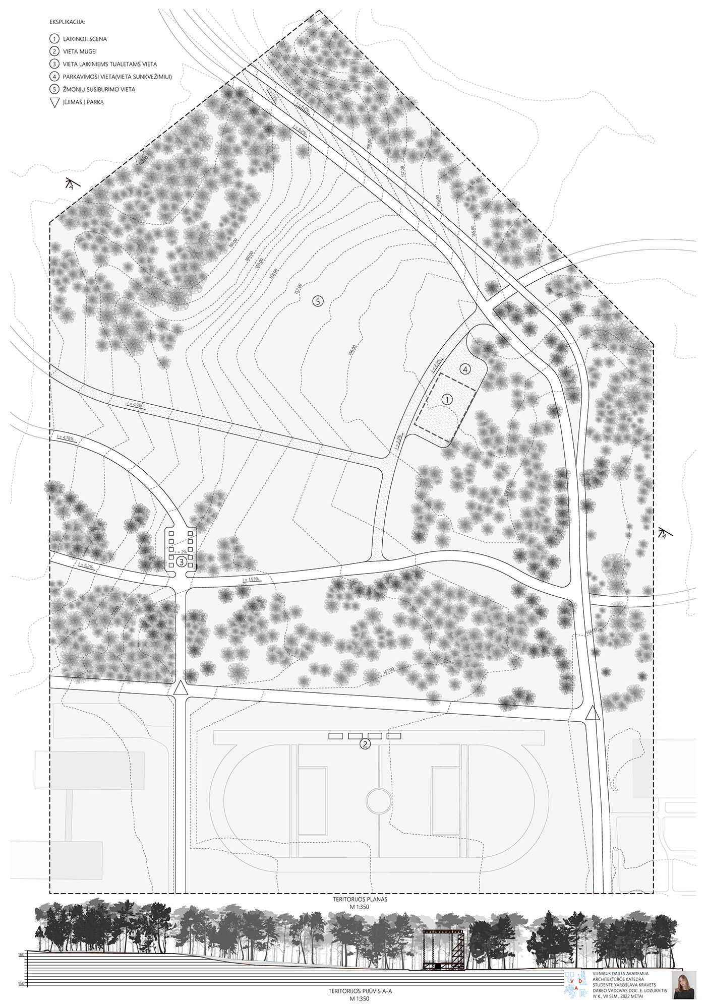 Park trees Project architecture 3D Landscape landscape planning Balck and white