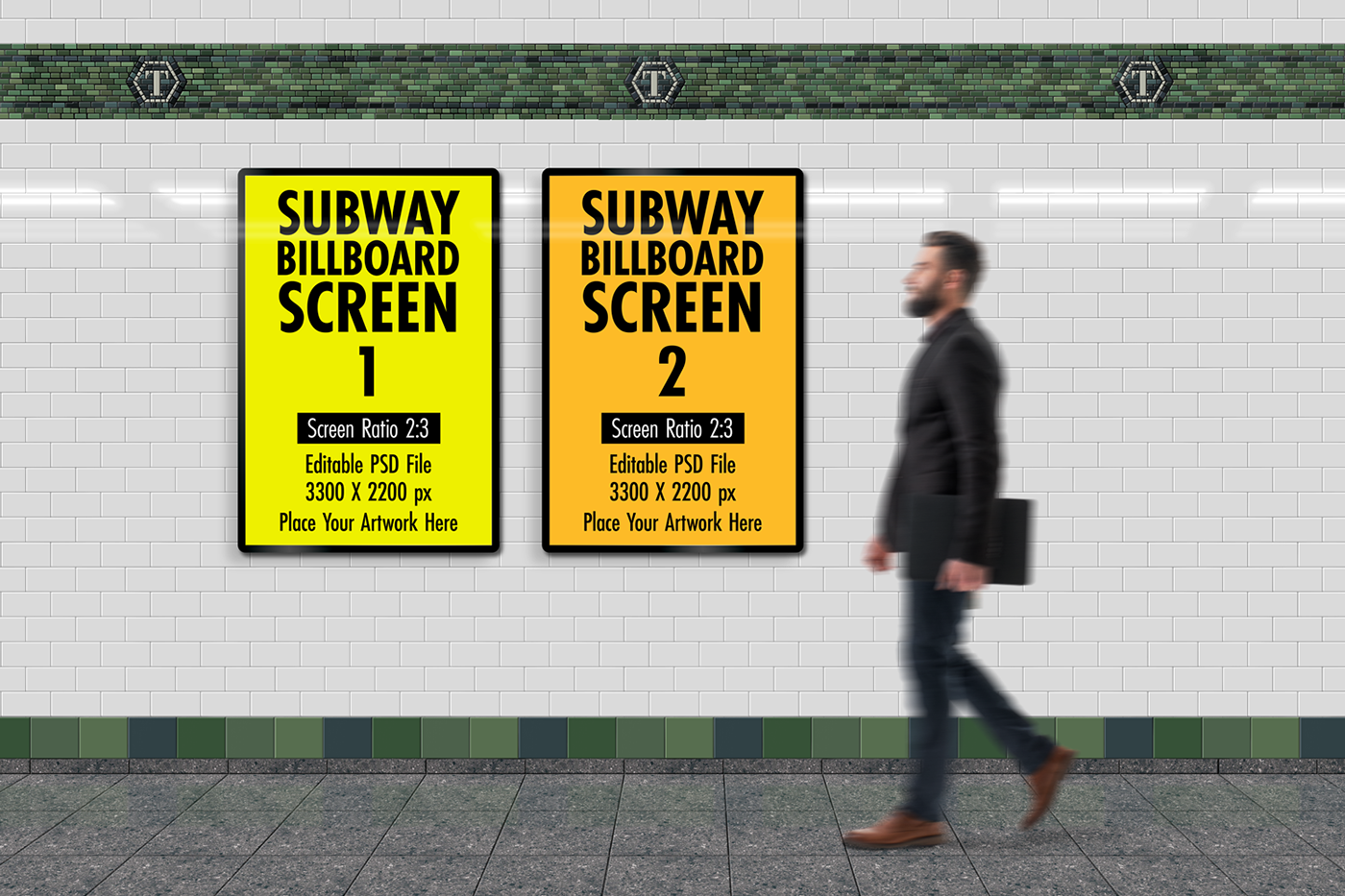 mockups Subway Billboard subway screen Billboard mockup nyc Advertising  metro Display Digital Screens