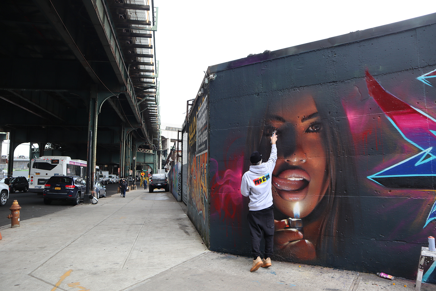 art Graffiti light Mural newyork spray streetart