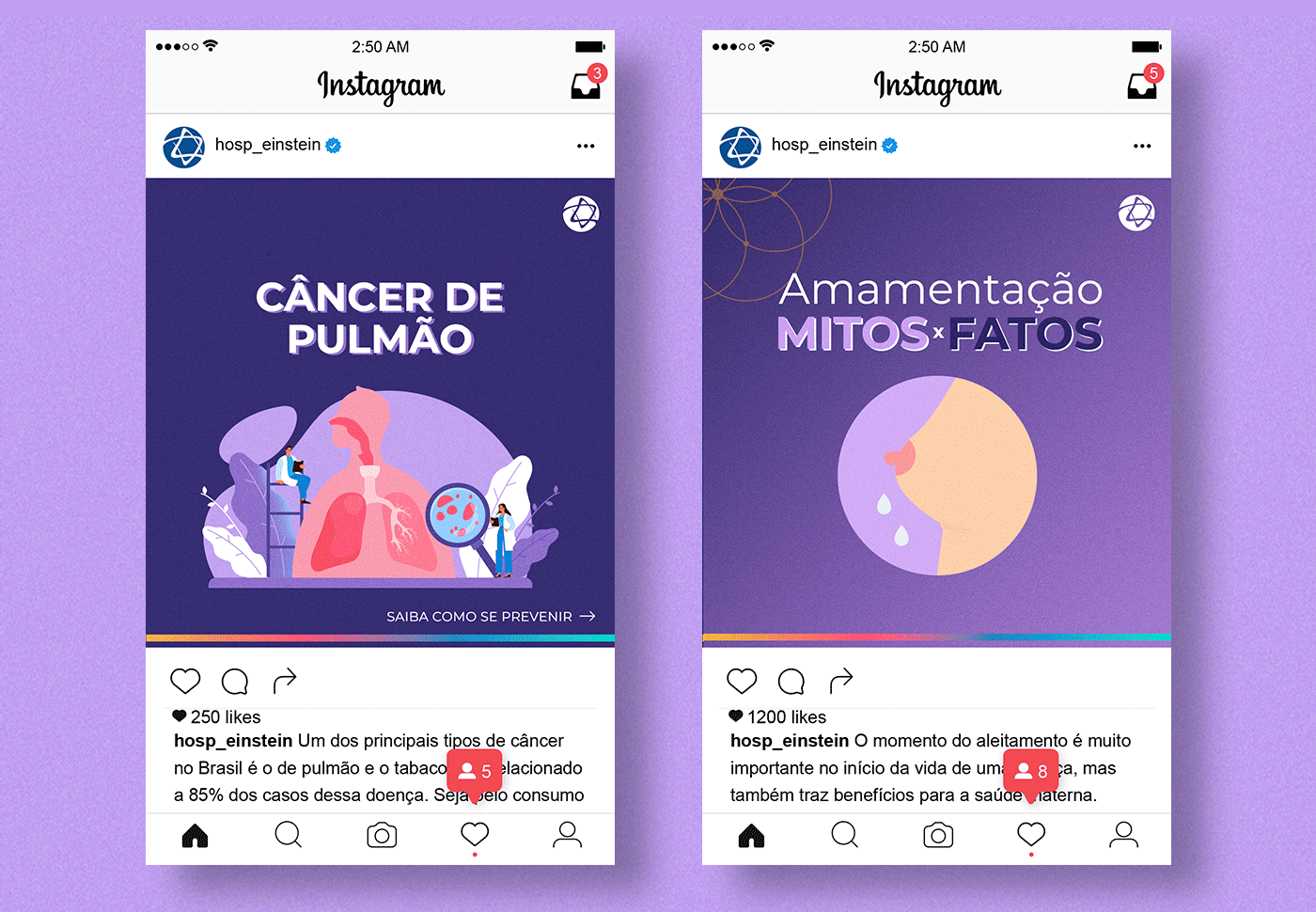 carrossel designer gráfico hospital instagram mídias sociais motion design posts Redes Sociais social media