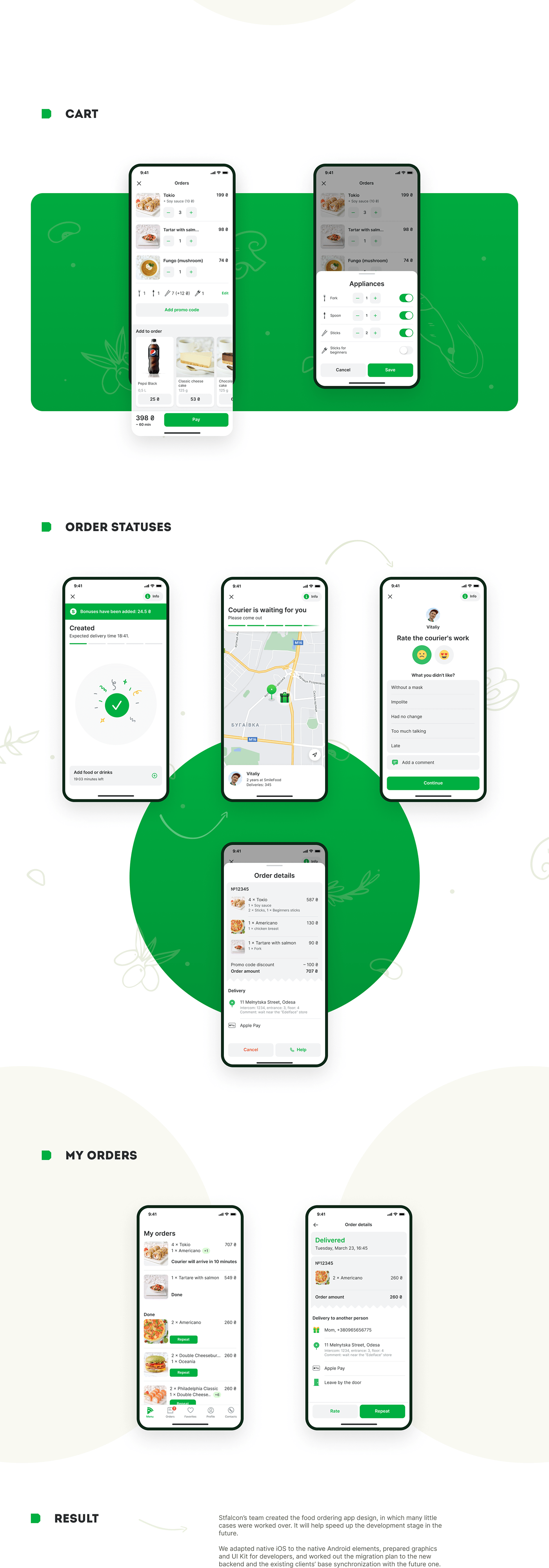 Mobile app UX design app delivery Pizza Fast food burger ux/ui user interface