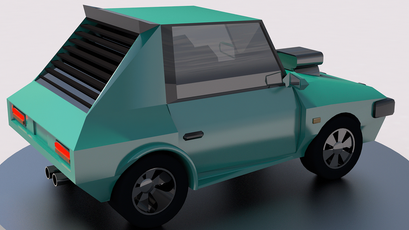 cinema 4d Cyberpunk game model lowpoly car car sportcar Vehicle