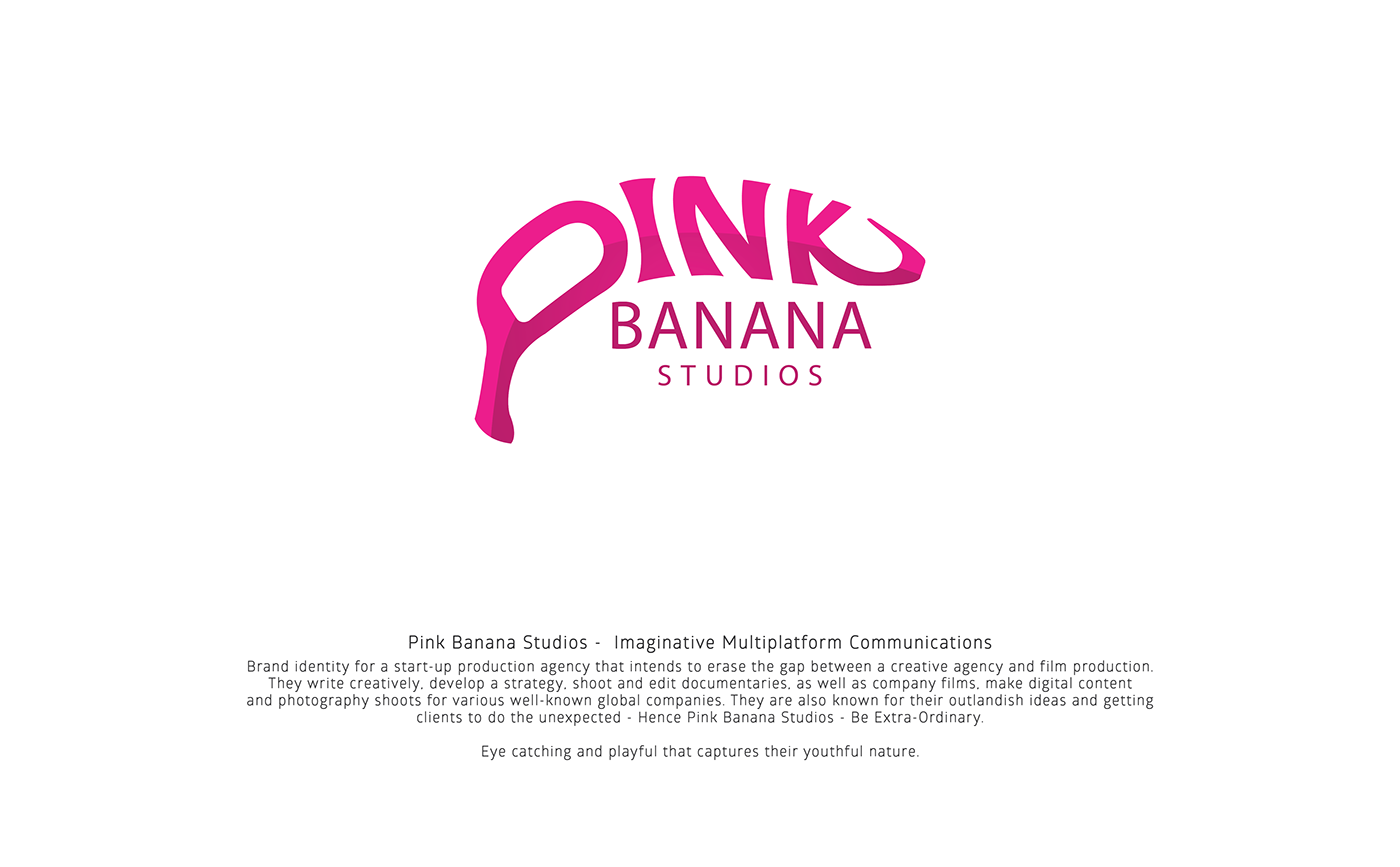 banana pink Film   Fun branding  Playful lettering studios Startup agency