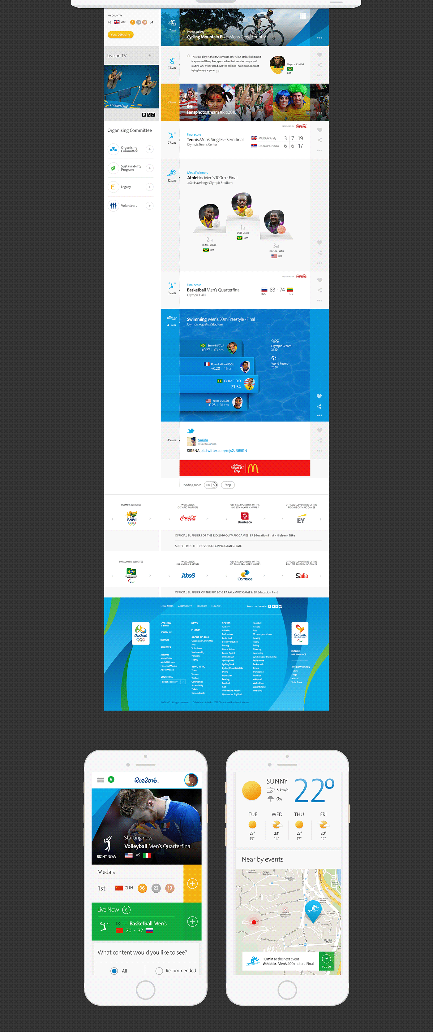 rio2016 Olympics Olympic Games infographic Website UI/UX