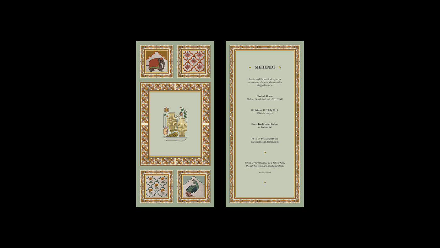 Adobe Portfolio wedding invite SOFIA AND JAMES INDIAN BRITISH WEDDING ILLUSTRATION  Wedding Card wedding collaterals branding  wedding marriage invitation design