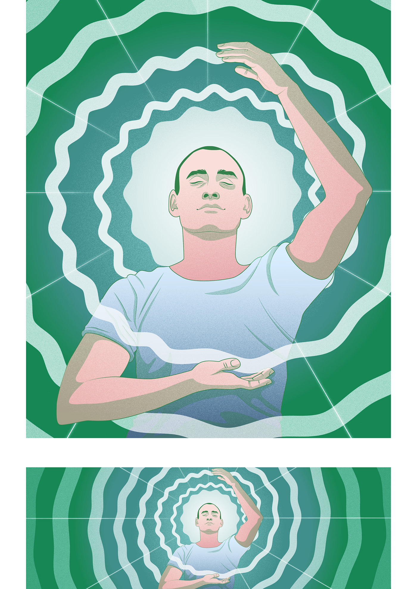 meditation mobileapp relaxation artwork Vector Illustration Health bettersleep mindandsoul
