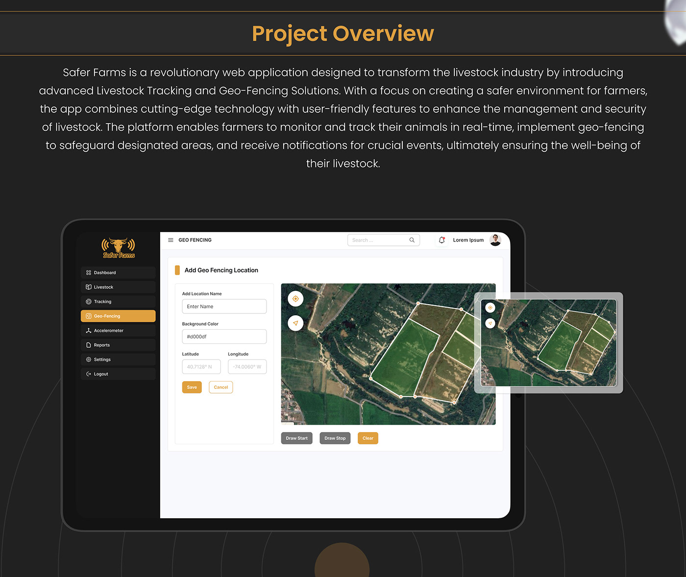 figma design Web Design  UIUX design geo fencing web app livestock tracking app