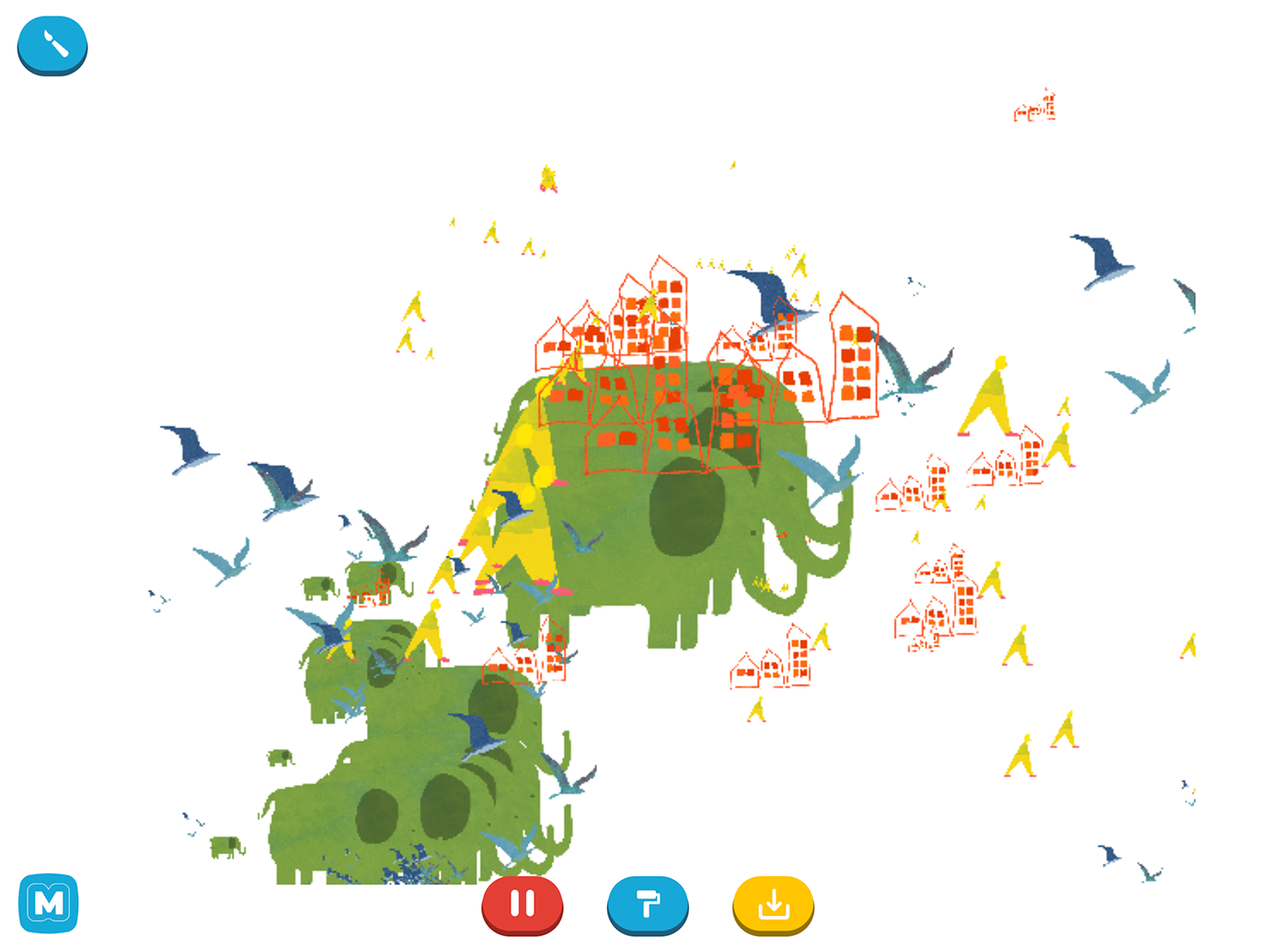 children digital painting edtech interactive kindergarten museum online play Technology Website Design