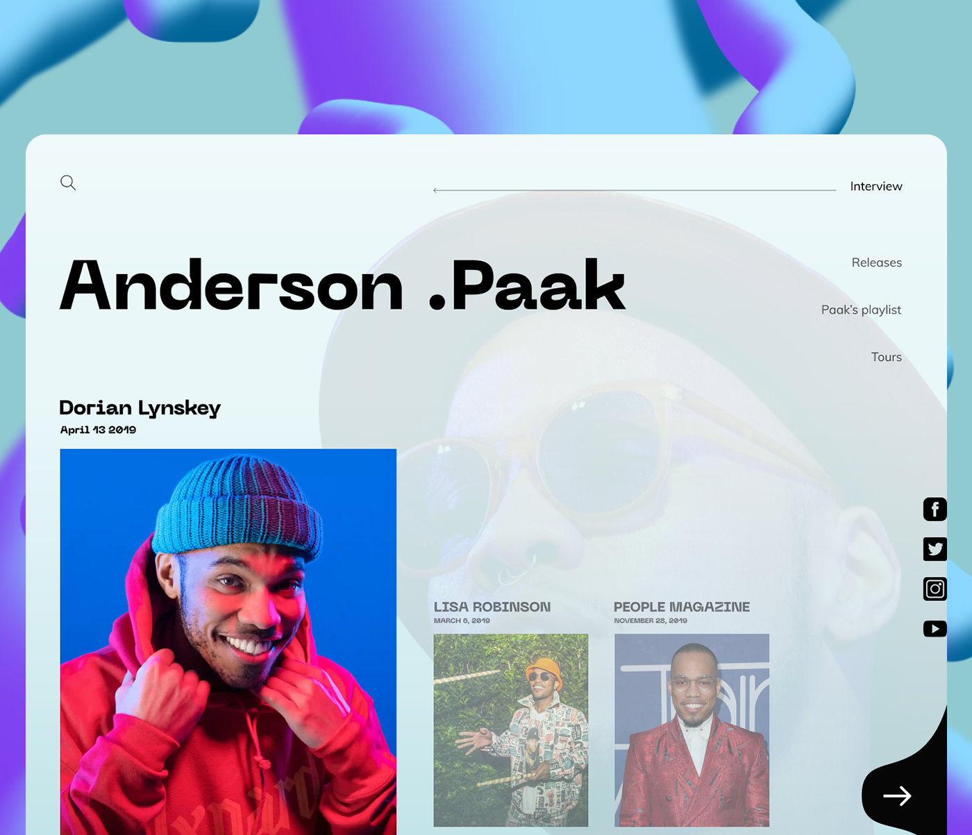 Anderson .Paak music paak redesign UI web-design Web-site