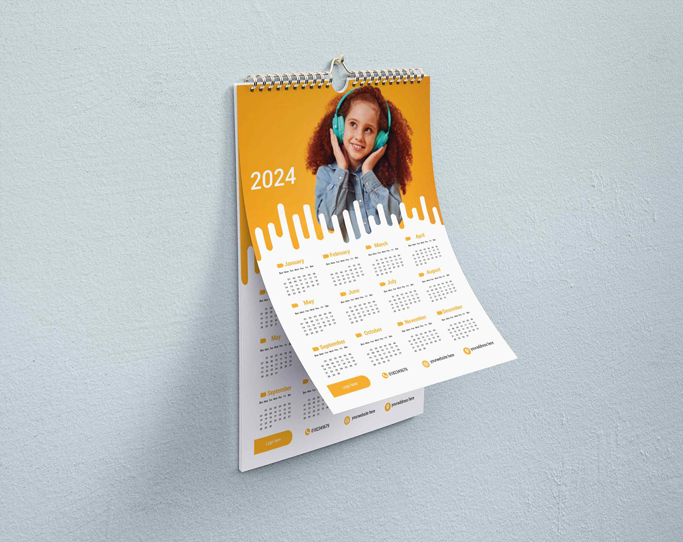 calendar design print Graphic Designer brand identity wall calendar design