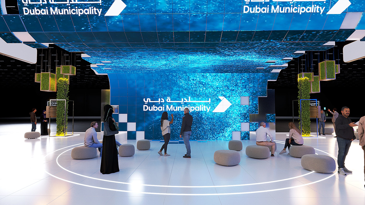 3ds max 3d modeling 3dsmax Events booth design Dubai Municipality stand design Stand Exhibition  Exhibition Design 