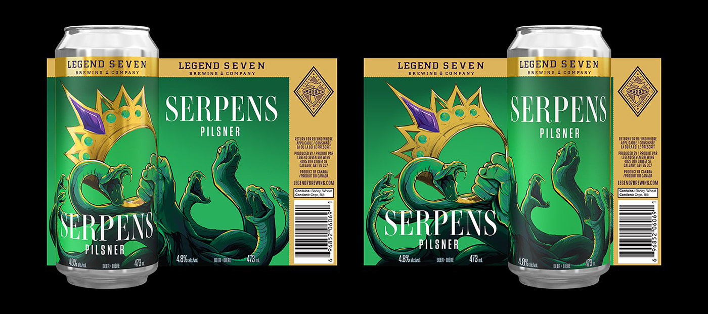 atlantis beer beer label cherry craft beer ILLUSTRATION  legend serpent skull