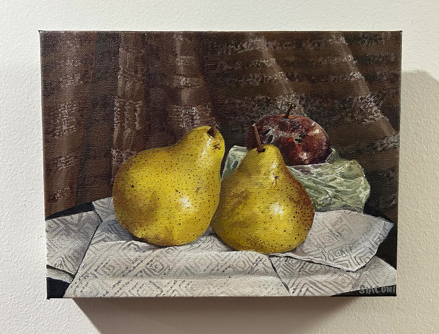 Fruit stilllife pleinair pleinairpainting acrylic painting painting   art Baltimore maryland pears