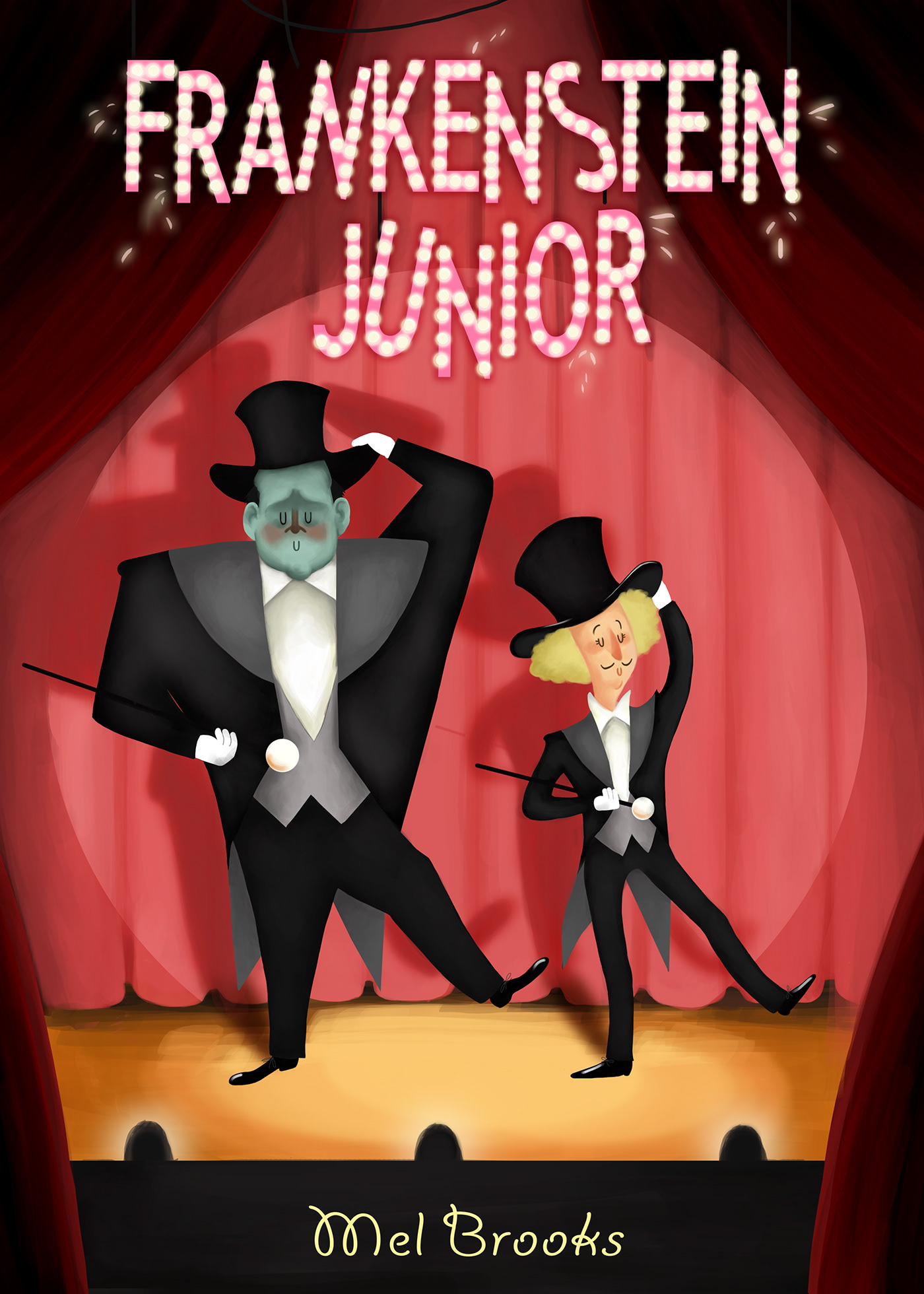 Frankenstein Junior movie poster Film   ILLUSTRATION  photoshop digital illustration