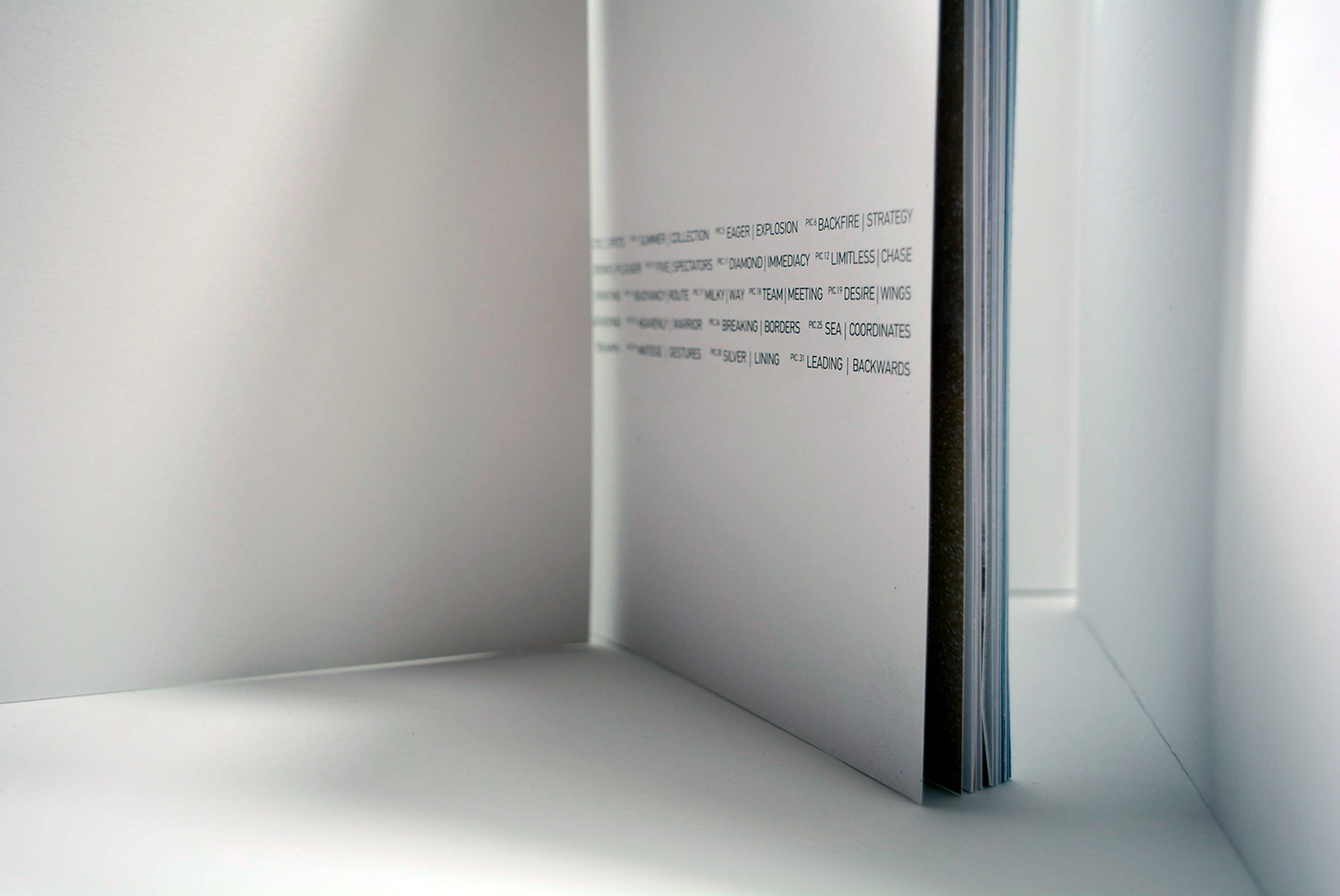 photobook photgraphy ArtDirection print emboss White minimal sea cover Layout