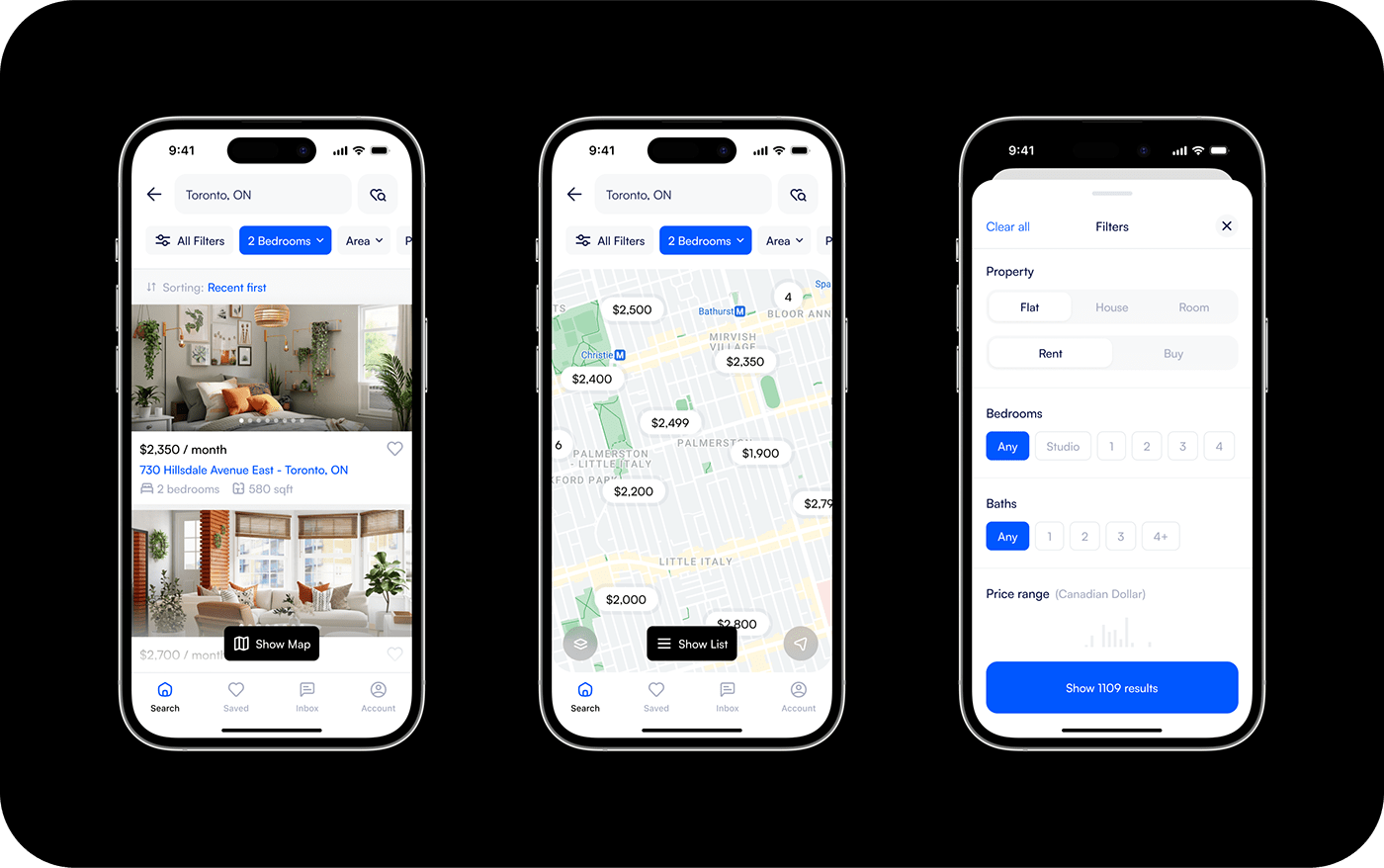 real estate Mobile app UX design Rentals apartments Listings search UI/UX property search User Experience Design
