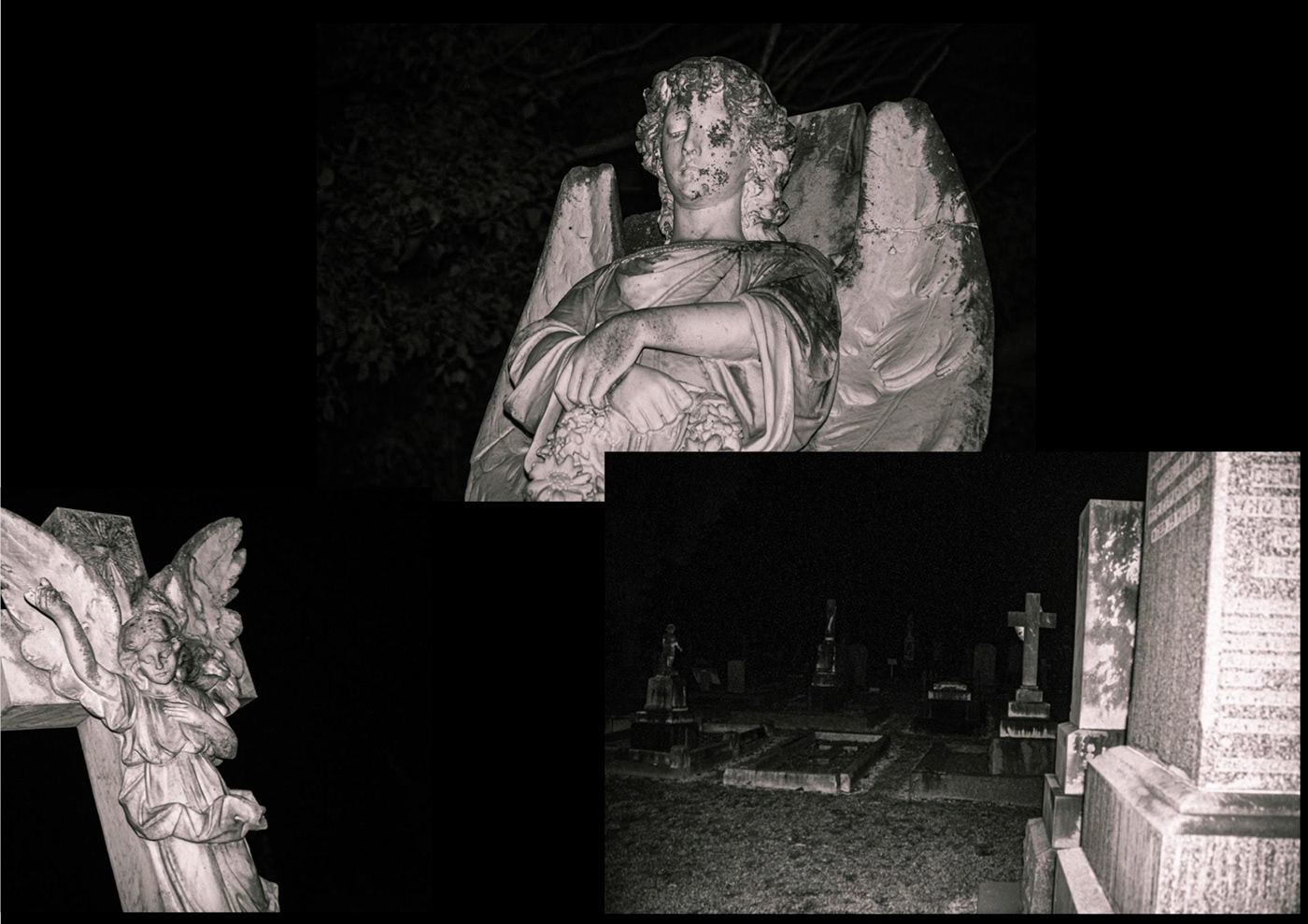 graveyard headstone horror night statues