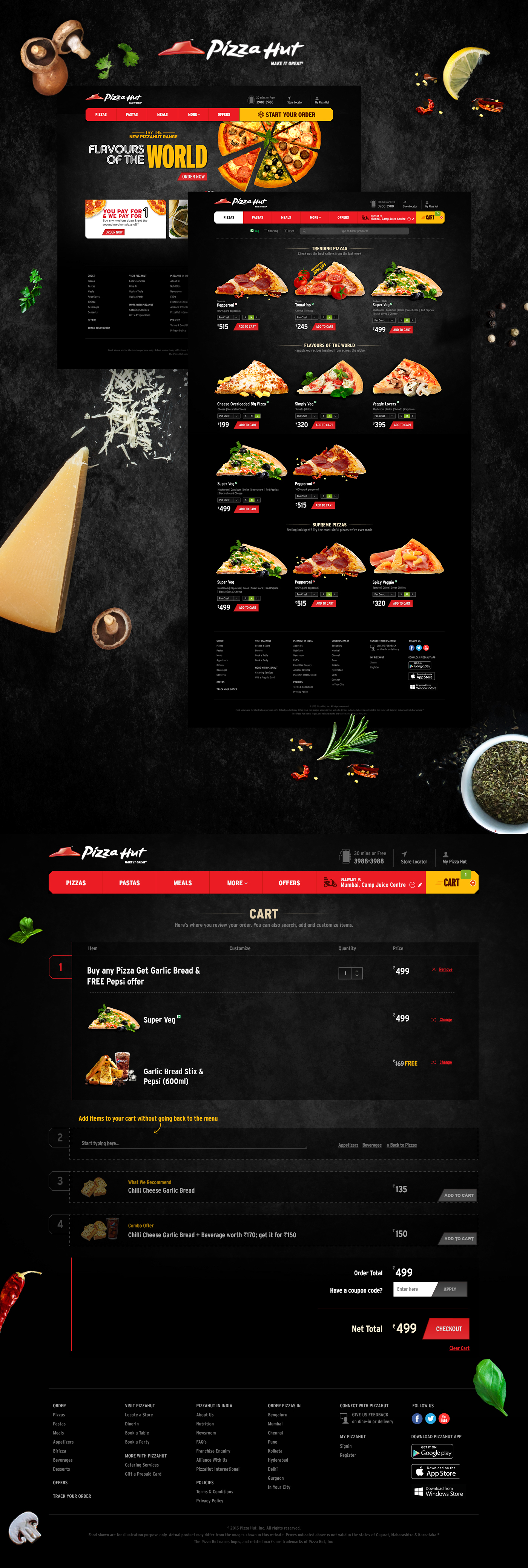 food ui pizza website Pizza Hut Food Listing UI website ui