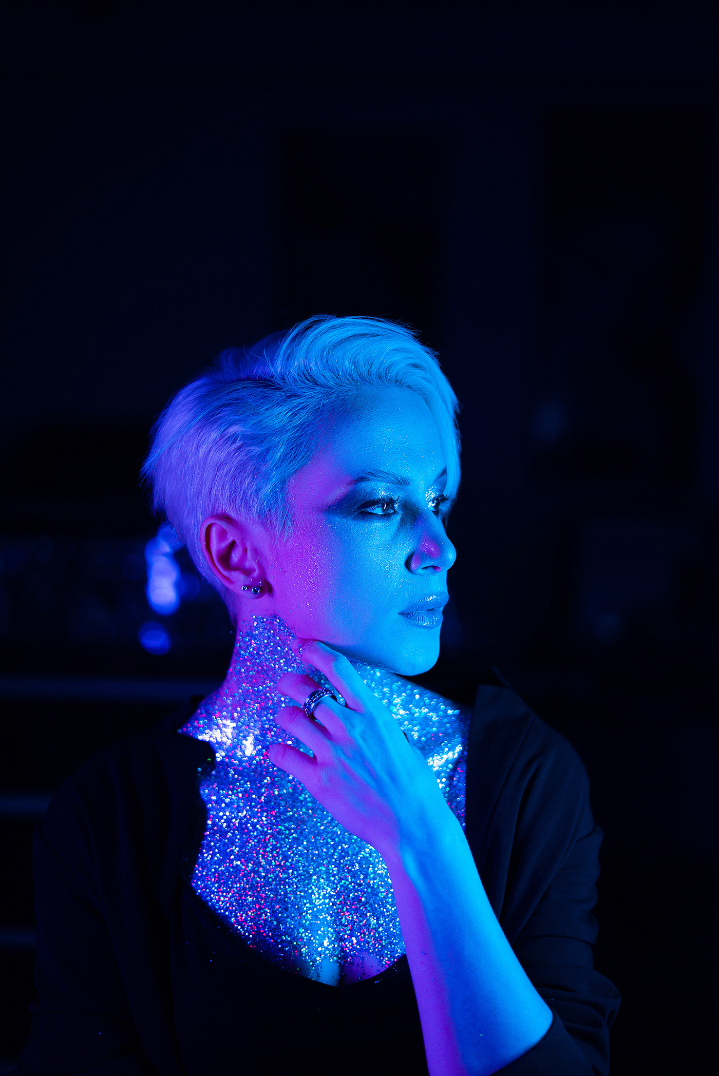Cyberpunk game girl light model neon night Photography  portrait Sony