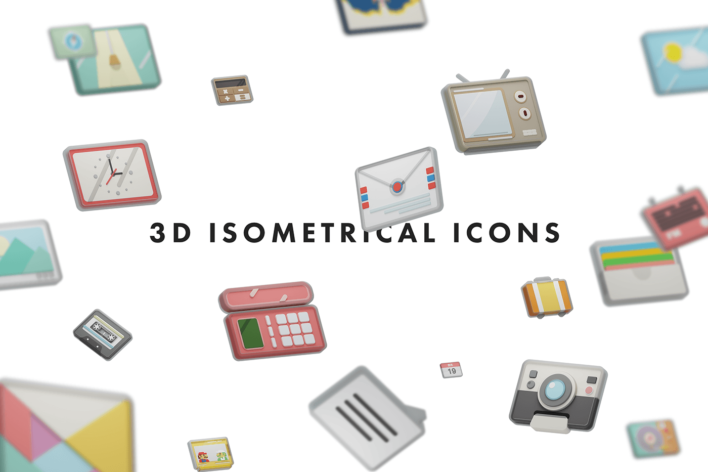 3d icons icon design  app icon Logo Design visual identity 3d isometric  blender3d modeling 3D