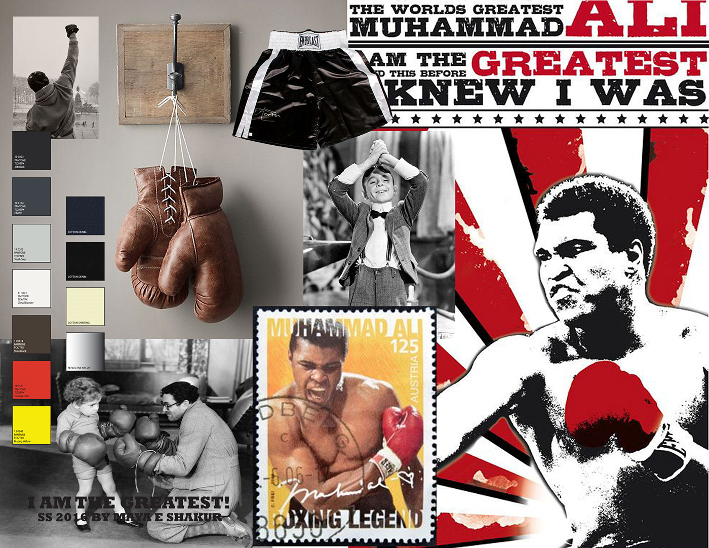 Childrenswear muhammad ali graphic design  Boxing fashion design vintage