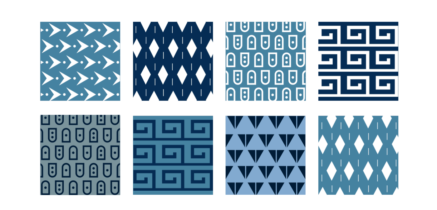 brand identity Fashion  logo blue shapes pattern