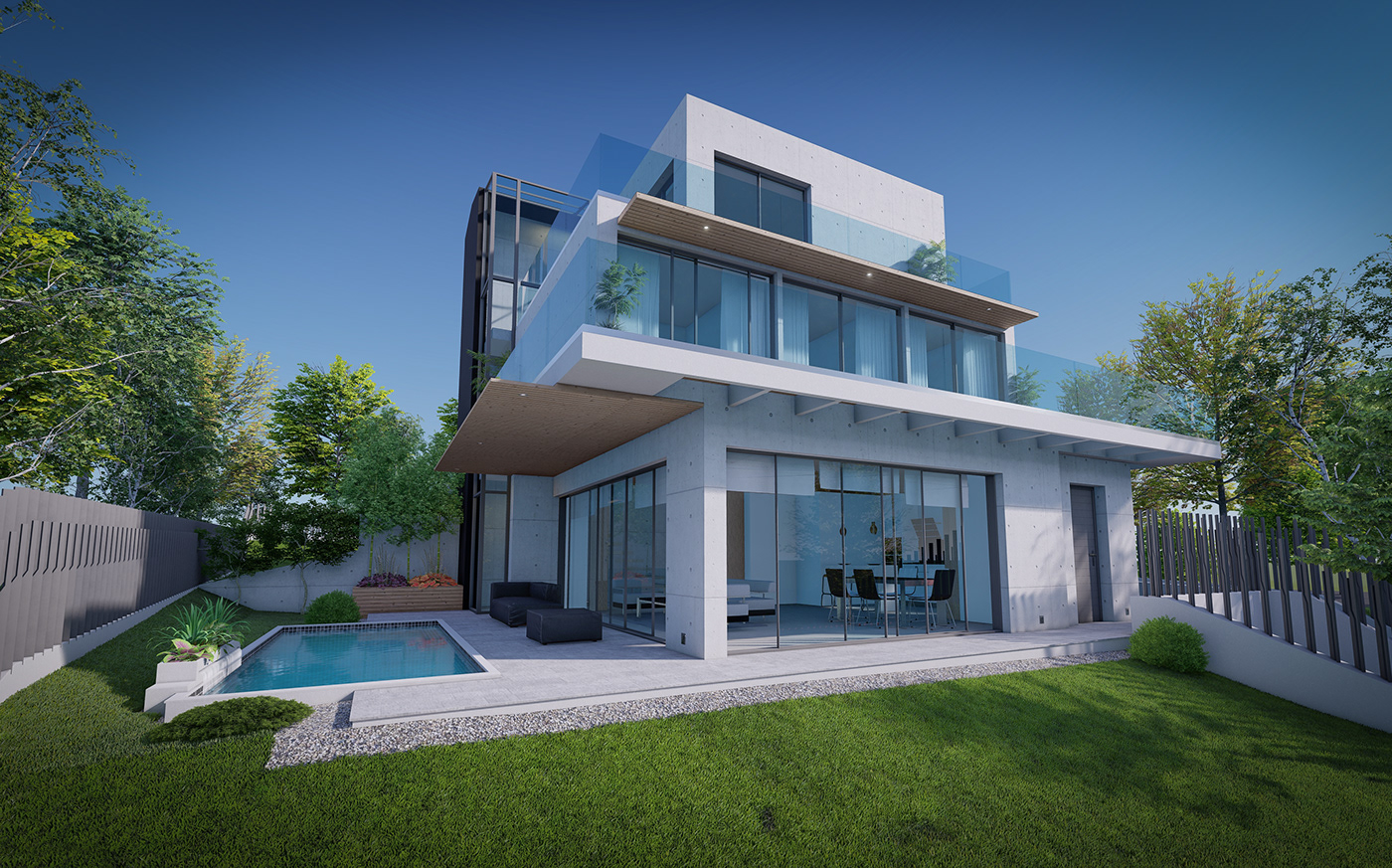 3D 3dsmax architecture archviz exterior Modern Design Render visualization