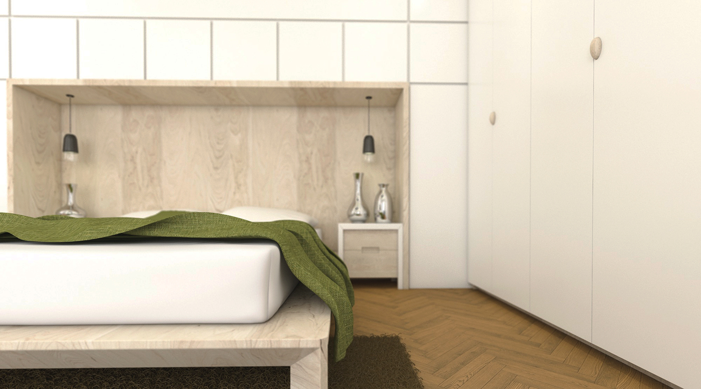 visualization bedroom livingroom interior design  architecture 3dvisualization Renders master bedroom White wood