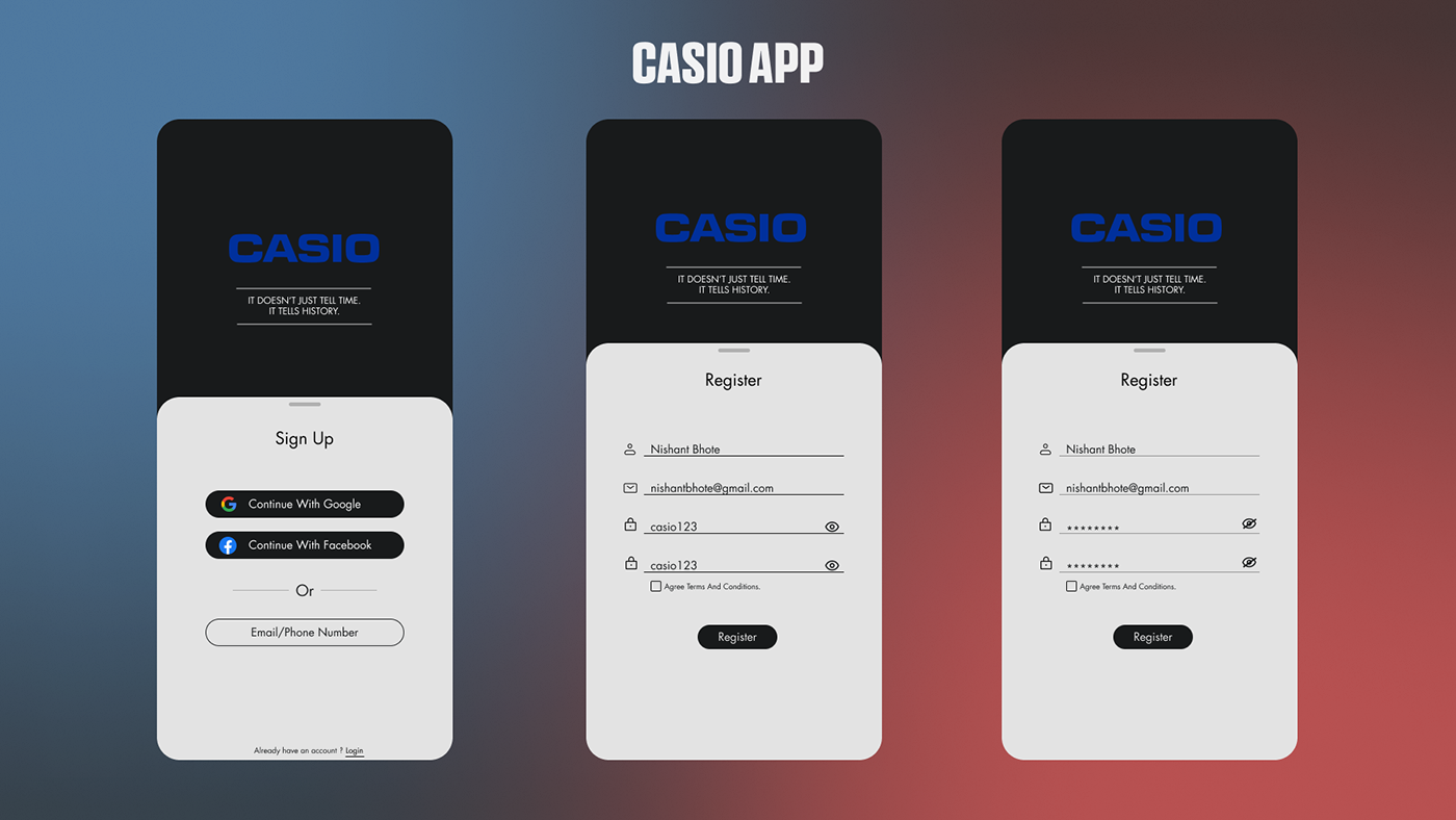 UI/UX Figma user interface ui design Mobile app ux/ui Casio Casio Watches