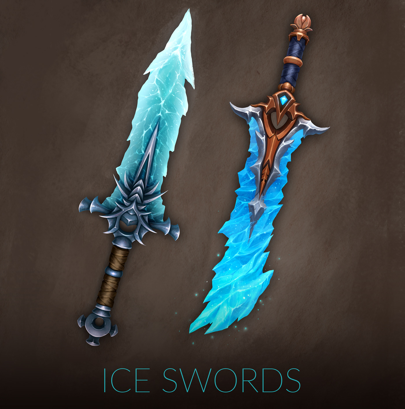 concept art element fantasy Game Art Ice Sword Magic   medieval props Sword Weapon
