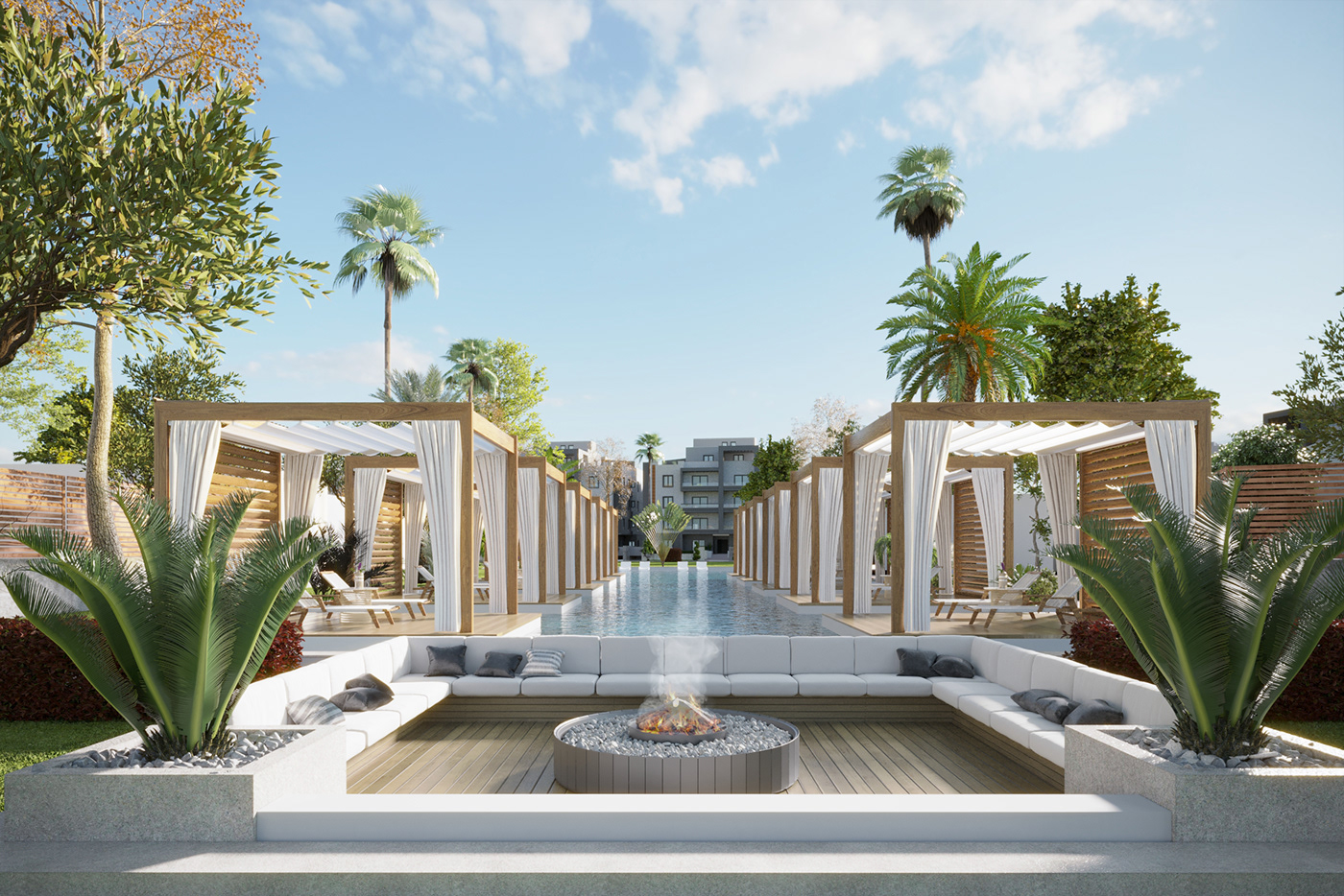 visualization architecture exterior Landscape residential Pool archviz architecture design
