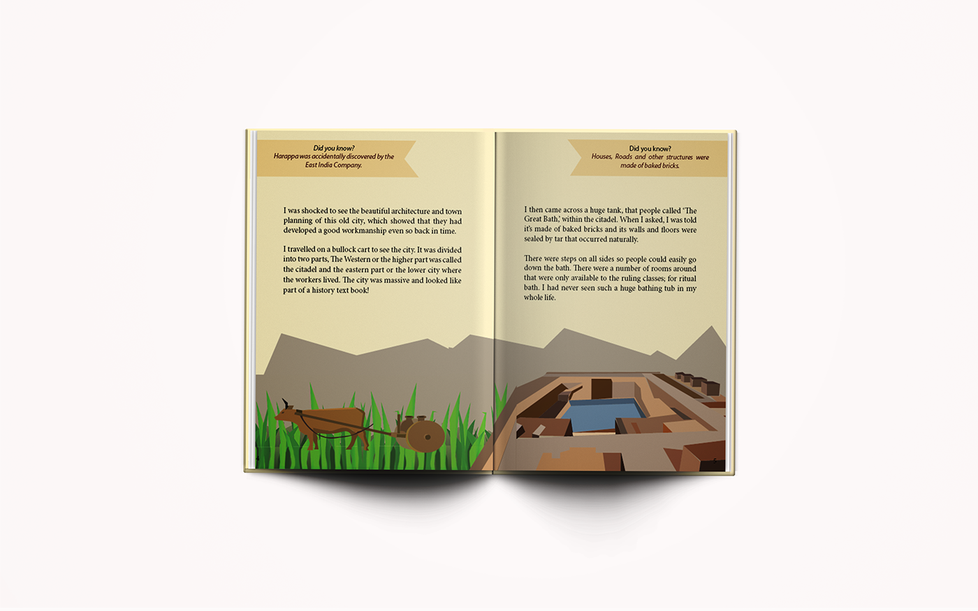 Leisure publication flat illustrations design Indus valley Civilization Fun kids